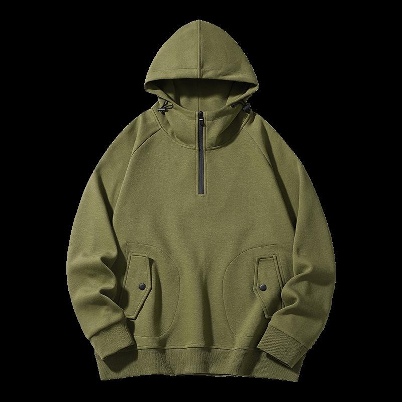 Spring and Autumn Plus Size Men's Fashionable Casual Hooded Patchwork Hoodie Men's Retro Long Sleeved Loose Men's Clothing