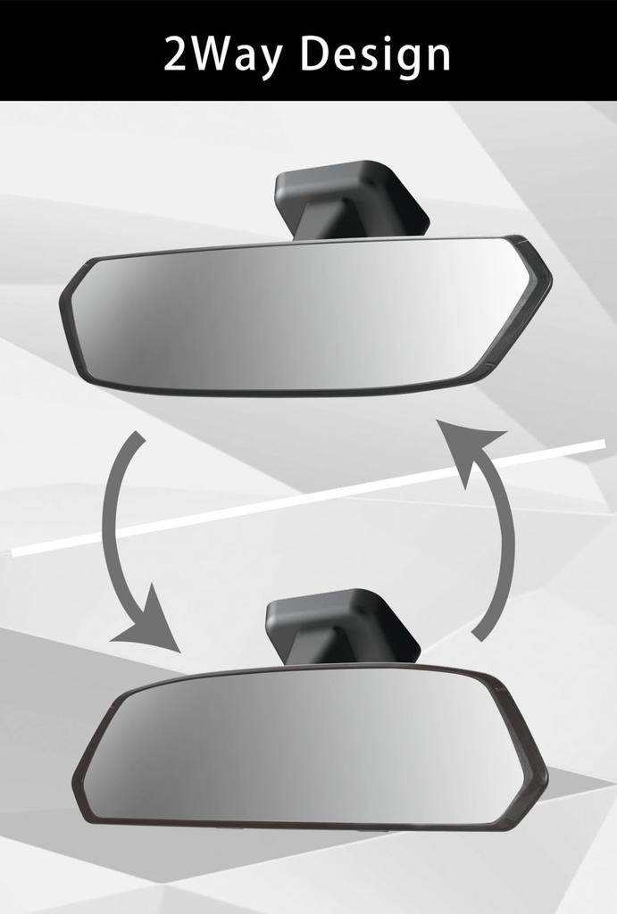 CARMATE Car Rearview Carbon DZ562 Mirror, CF-8 Fiber, 3000SR, 2.1x Visibility, 270mm, Chrome,