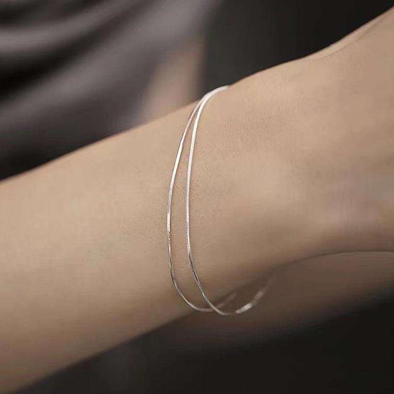 Einfache Klassische Partnerarmbänder Für Männer Frauen Dünne Schlangenkettenglieder Hip-Hop Trendiges Armband Party Schmuck Zubehör Geschenke