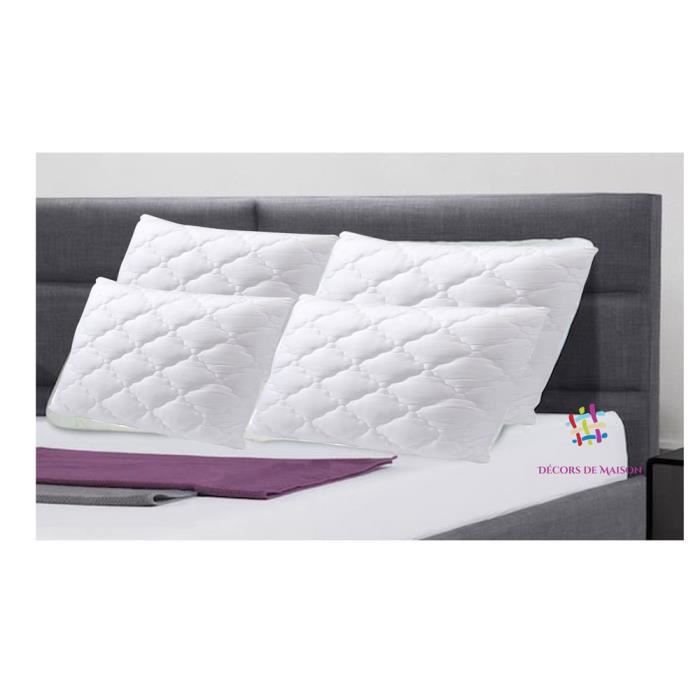 Oreillers à Mémoire de Forme - Fabriqué en Europe - 50x70cm - Microfibre - 100% Mousse de polyuréthane - Blanc