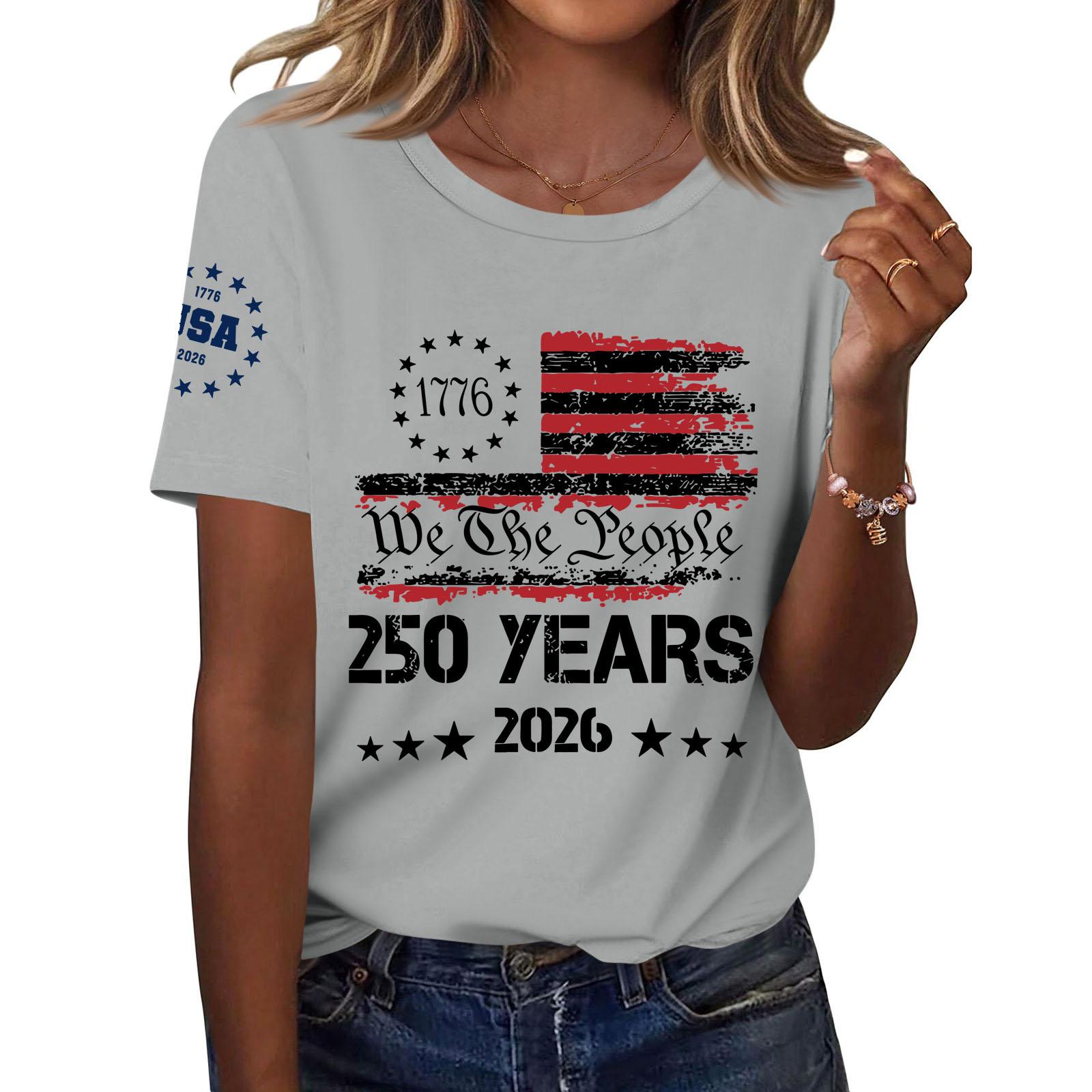 

Women s Fashion Casual Printed Short Sleeve Round Neck Pullover Tops XL
