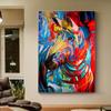 Modern Abstract Canvas Painting Interior Gold Foil Horse Zebra Animals Poster And Prints Wall Pictures For Living Room Decor
