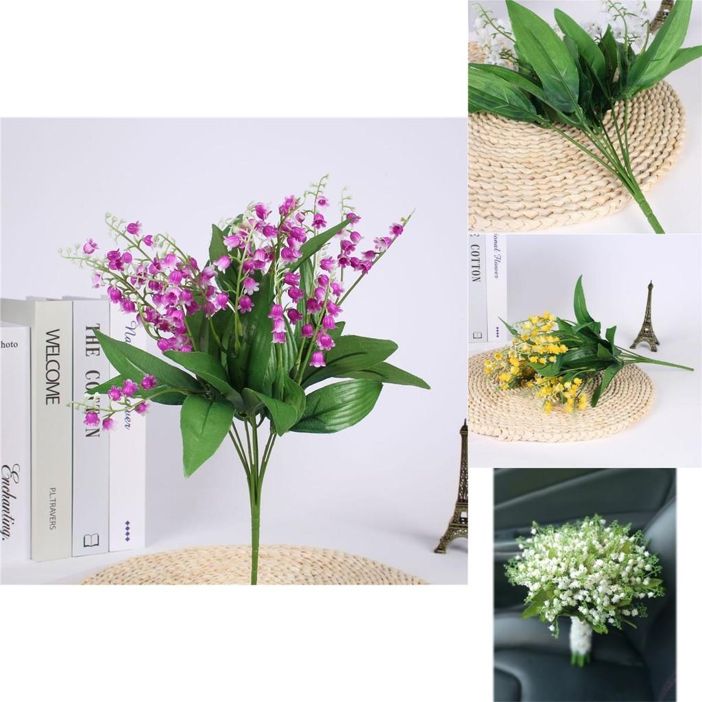 High Realistic 7 Branch Lily Of The Valley Fake Flowers For Stylish Home And Event Decor