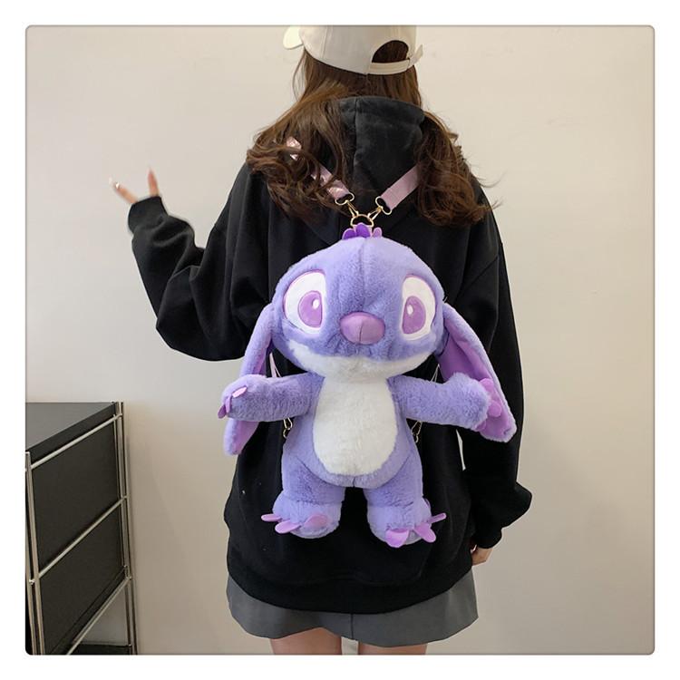 Lilo Stitch Plys Tegneserie Rygsæk Til Piger Med Lynlås Og Lomme Til Afslappet Rejse
