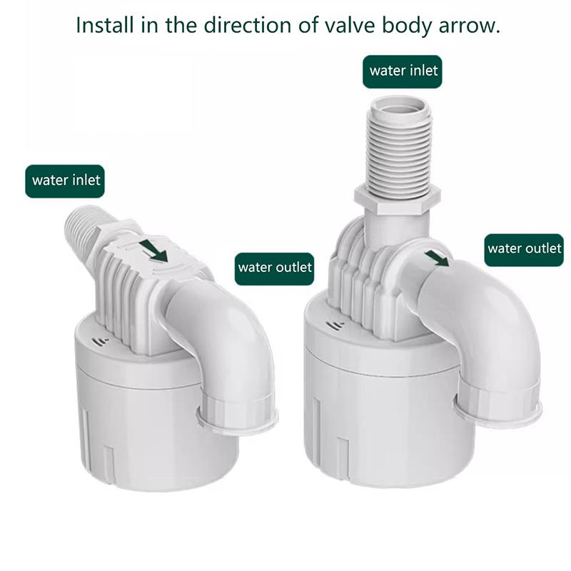 Automatický regulační ventil hladiny vody Plastový plovákový ventil 1/2" 3/4" Automatické uzavírání Nádrž Bazén Plovákový spínač Vstupní ventil vody