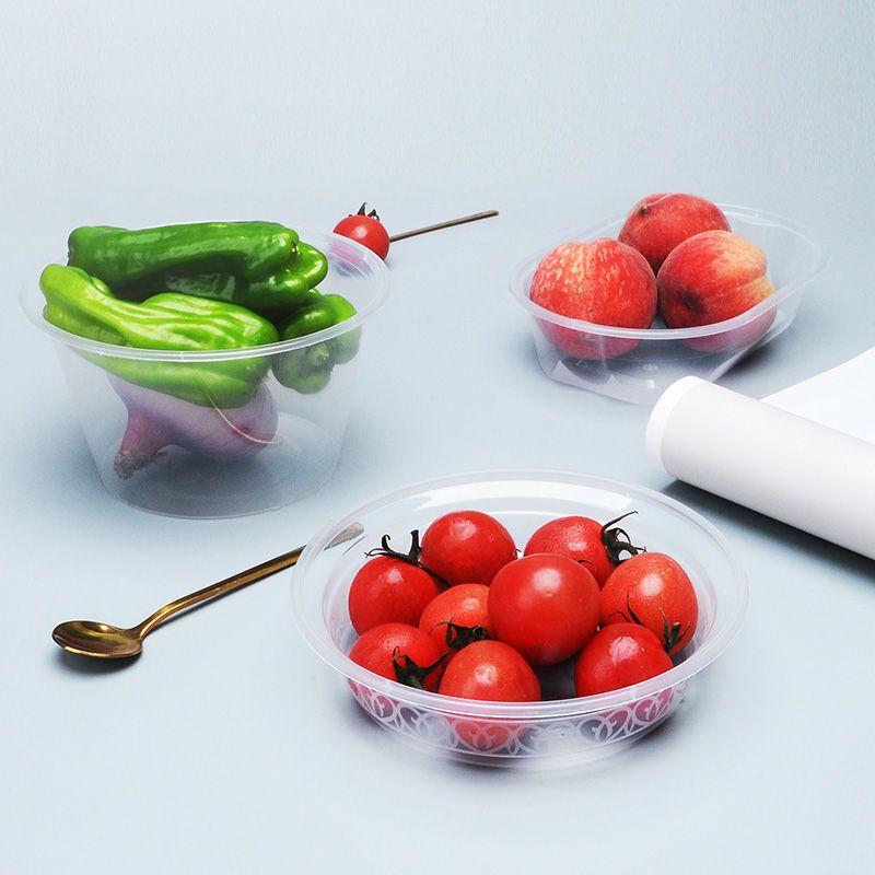 Disposable Microwavable Food-Grade Plastic Round Bowl with Lid