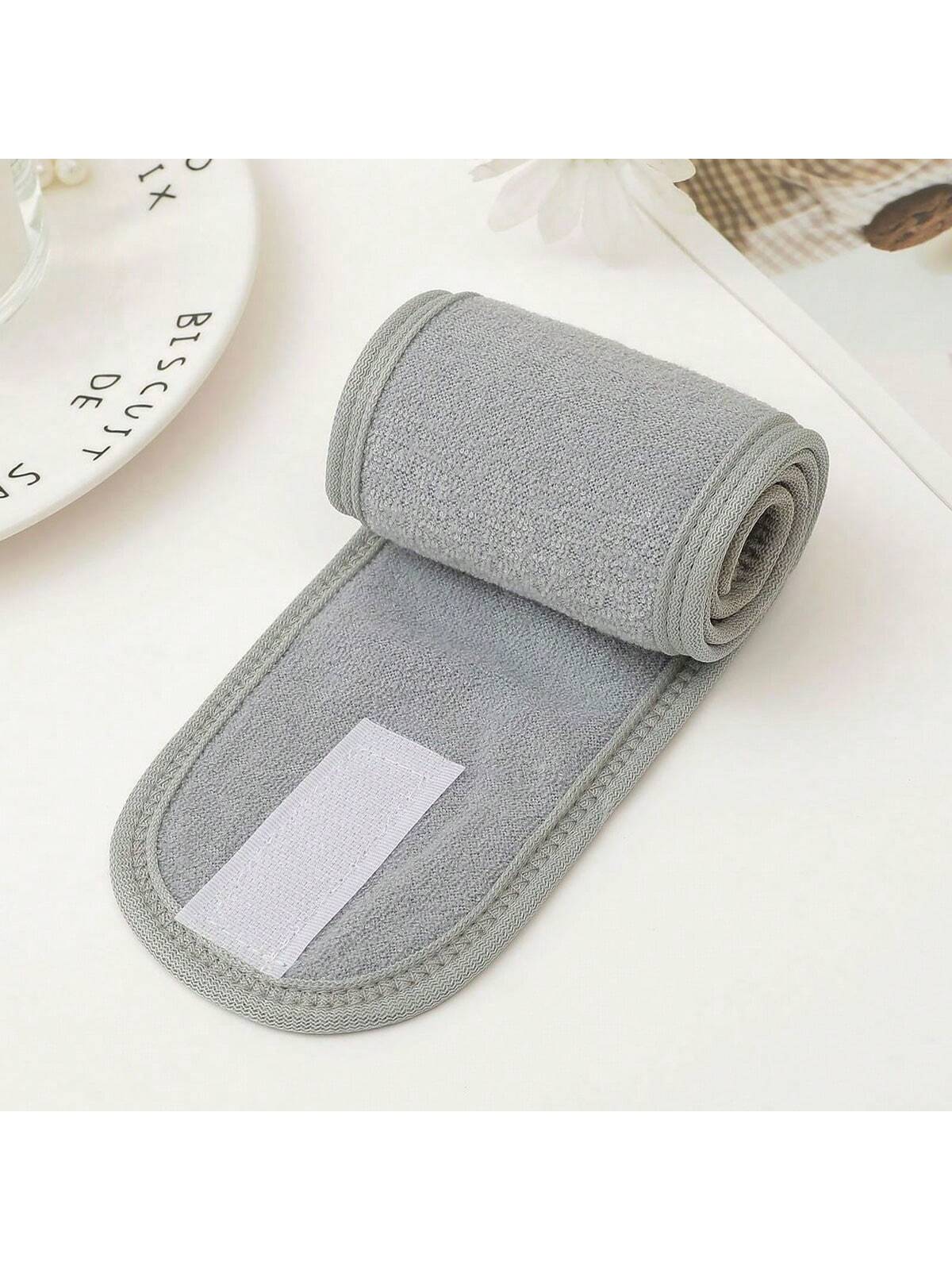 

Women s Double-Layer Velcro Hair Band, Soft Stretch Headband for Face Washing & Makeup серый