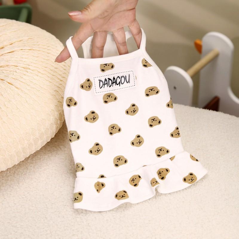 Cute Bear Print Pet Tank Top Small Dogs Casual Sleeveless Vest Puppies