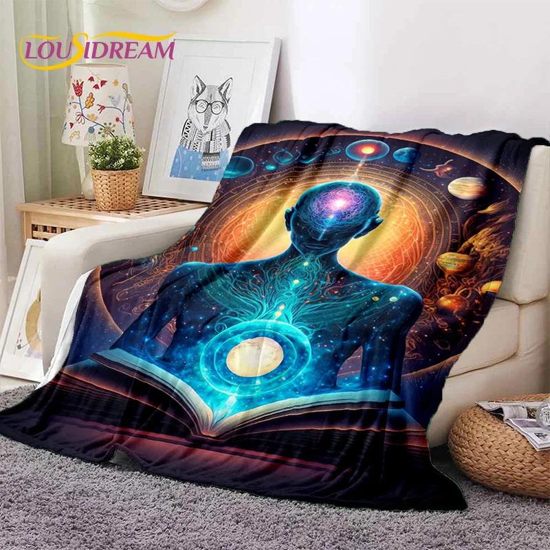 3D Yoga Meditation Rainbow 7 Chakra HD Soft Flannel Blanket for Beds Bedroom Sofa Picnic,Throw Blanket for Outdoors Leisure Gift