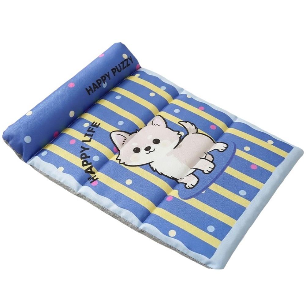 Pet Bed Breathable Pet Cooling Mat Waterproof Soft Ice Silk Cold Mat Portable Folding Pet Cold Bed Kennel
