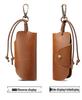Unisex Crazy Horse Leather Car Key Holder - Retro Cowhide Key Storage Case