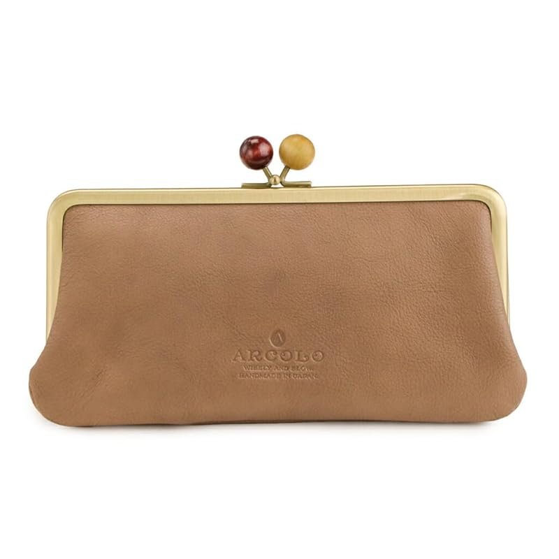 

[Arcoro] pouch long wallet made in Japan ladies … (greige)