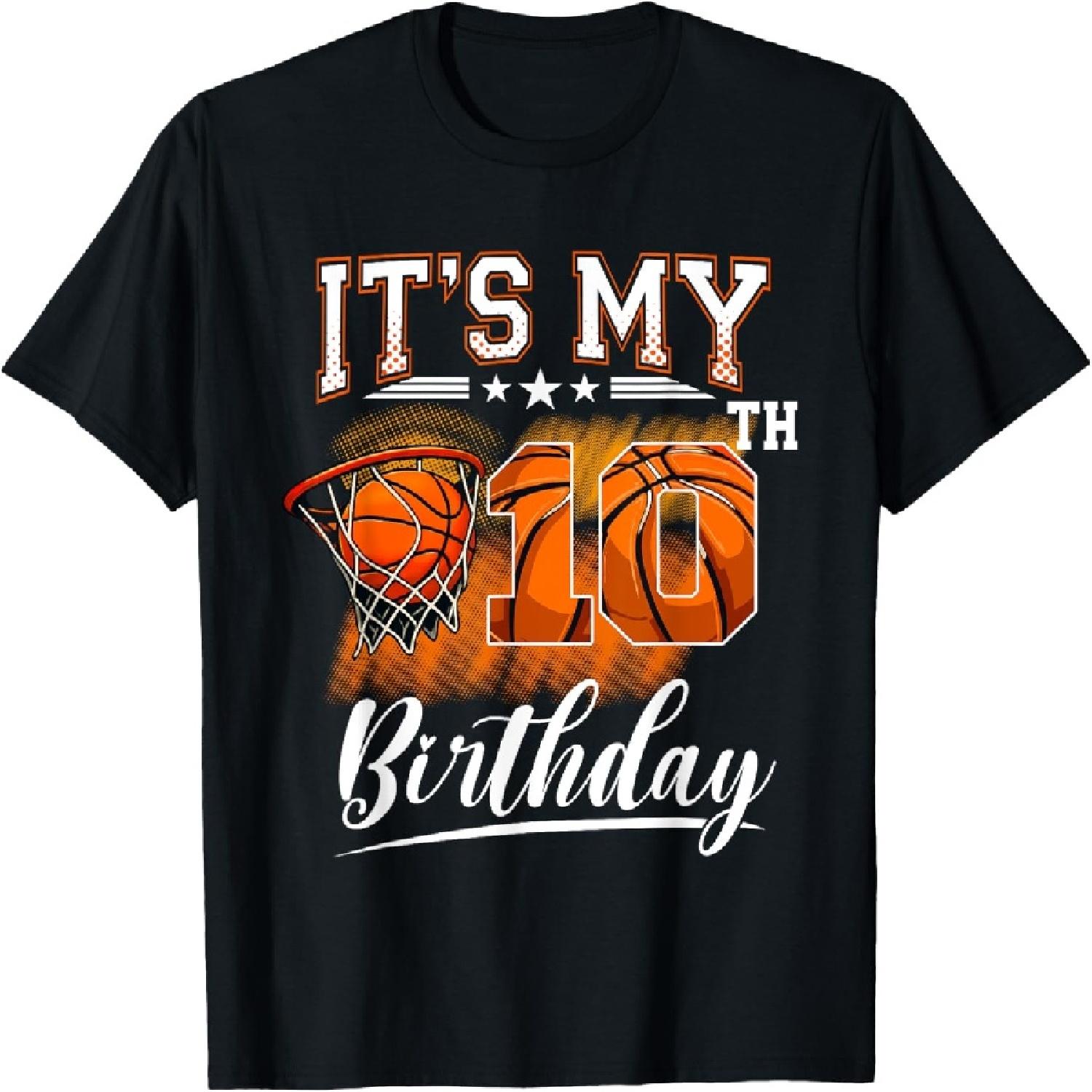 It s My 10th Birthday Basketball Theme 10 Years Old Birthday T-Shirt XXXXXL разноцветный