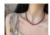 7A Red and Green Agate Chalcedony Beaded Necklace with Yuanbao Buckle - Women's Cross-border Hot Jewelry Item