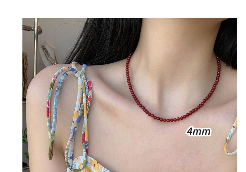 7A Red and Green Agate Chalcedony Beaded Necklace with Yuanbao Buckle - Women's Cross-border Hot Jewelry Item