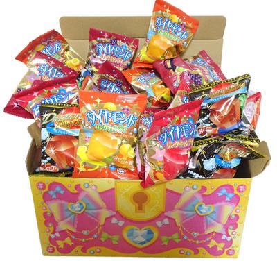 Diamantring Süßigkeiten 35 Stück Sortimentsset Orange Traube Erdbeere Cola Geburtstagsgeschenk Präsent Preis Weihnachten Pikichemo Schatztruhe (Süßes Band)