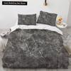Marble King Queen Duvet Cover Cool Black and White Texture Pattern Bedding Set for Teens Adults 2/3pcs Polyester Quilt Cover