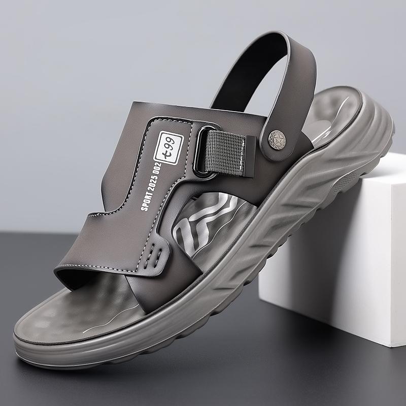 Fashion 2025 Fashionable Summer New Men's Exposed Finger Breathable Casual Beach Shoes Summer Hot Trend Comfortable Soft Soled Sandals