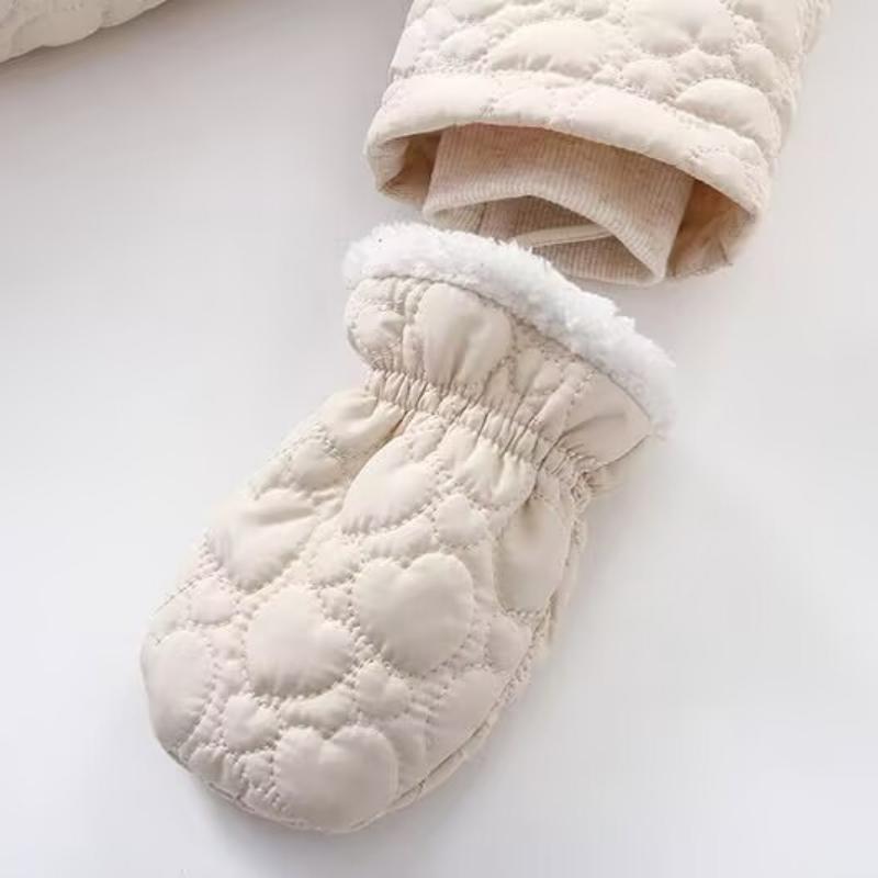 Winter Childrens Thickened Down Bodysuit Baby Clothes Warm Hooded Fleece Jumpsuit
