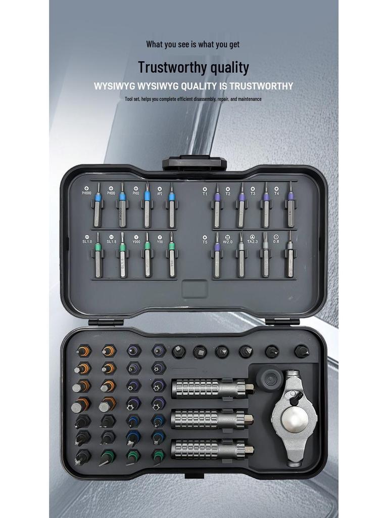 Cross-Border High-Quality 55-in-1 T-Handle Ratchet Screwdriver Set: Multi-Purpose Household Repair Tool