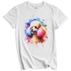 Poodle Rainbow Watercolor Portrait Dog Lover T-Shirt - Poodle Gift