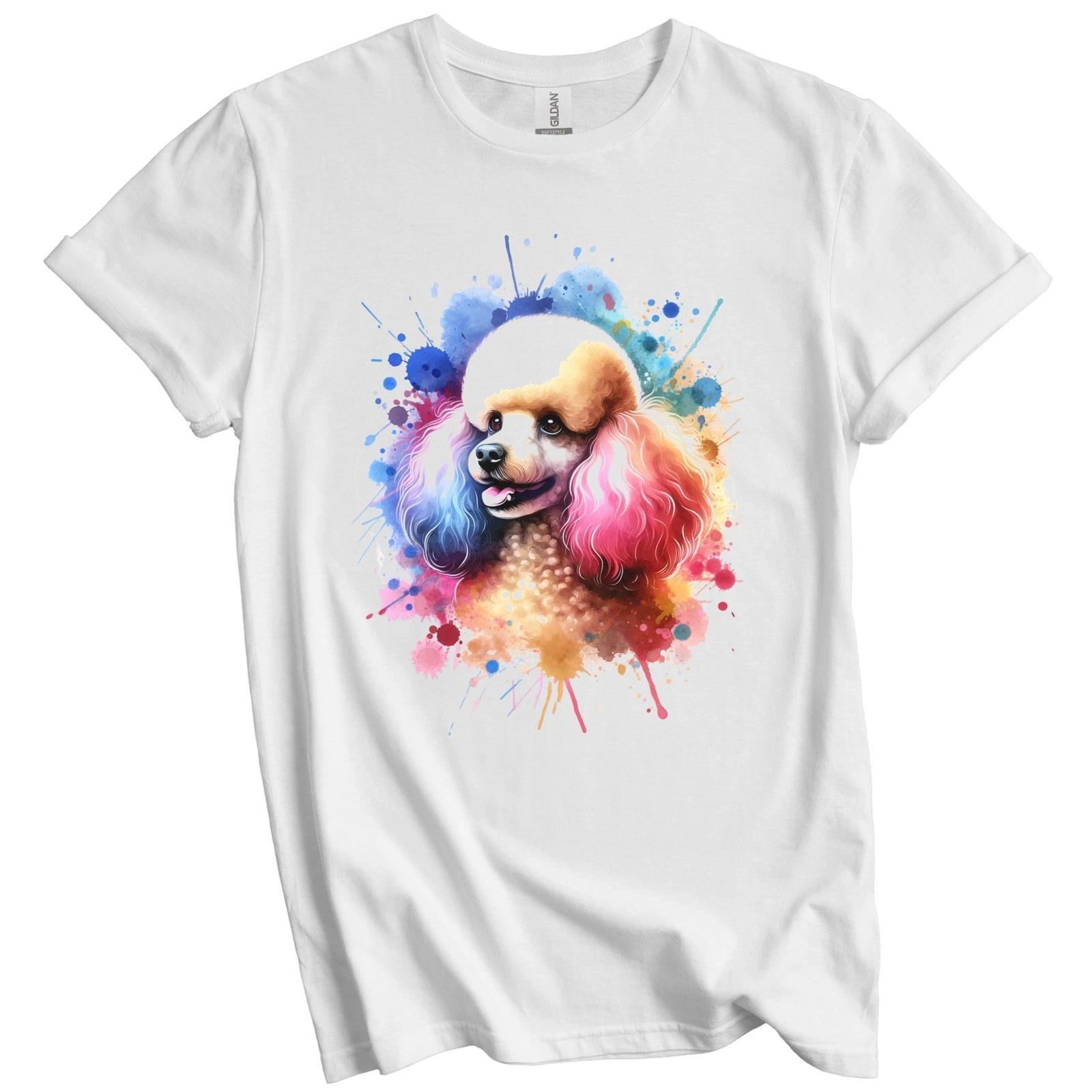 

Poodle Rainbow Watercolor Portrait Dog Lover T-Shirt - Poodle Gift XL
