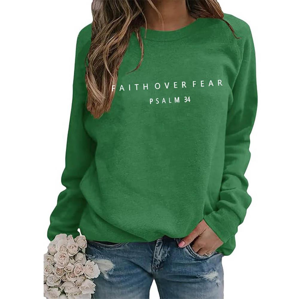 Women's Crew Neck Long Sleeve Loose Fit Sweatshirt Casual Letter Graphic Pullover