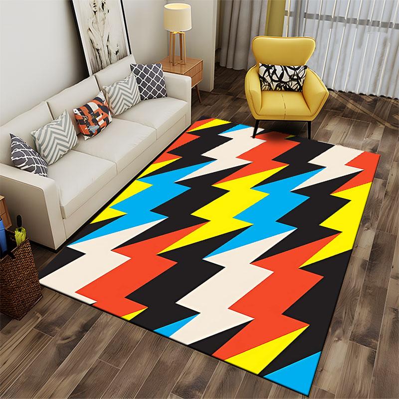 Colorful Lightning Bolt Pattern suitable as a non-slip mat for the living room or bedroom sofa