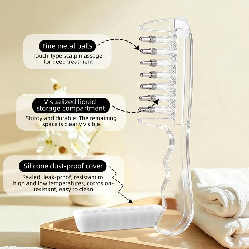 Scalp Applicator Liquid Comb Roller Ball Massager Essential Oil Infusion Hair Styling Tool for Home Hair Growth Treatment