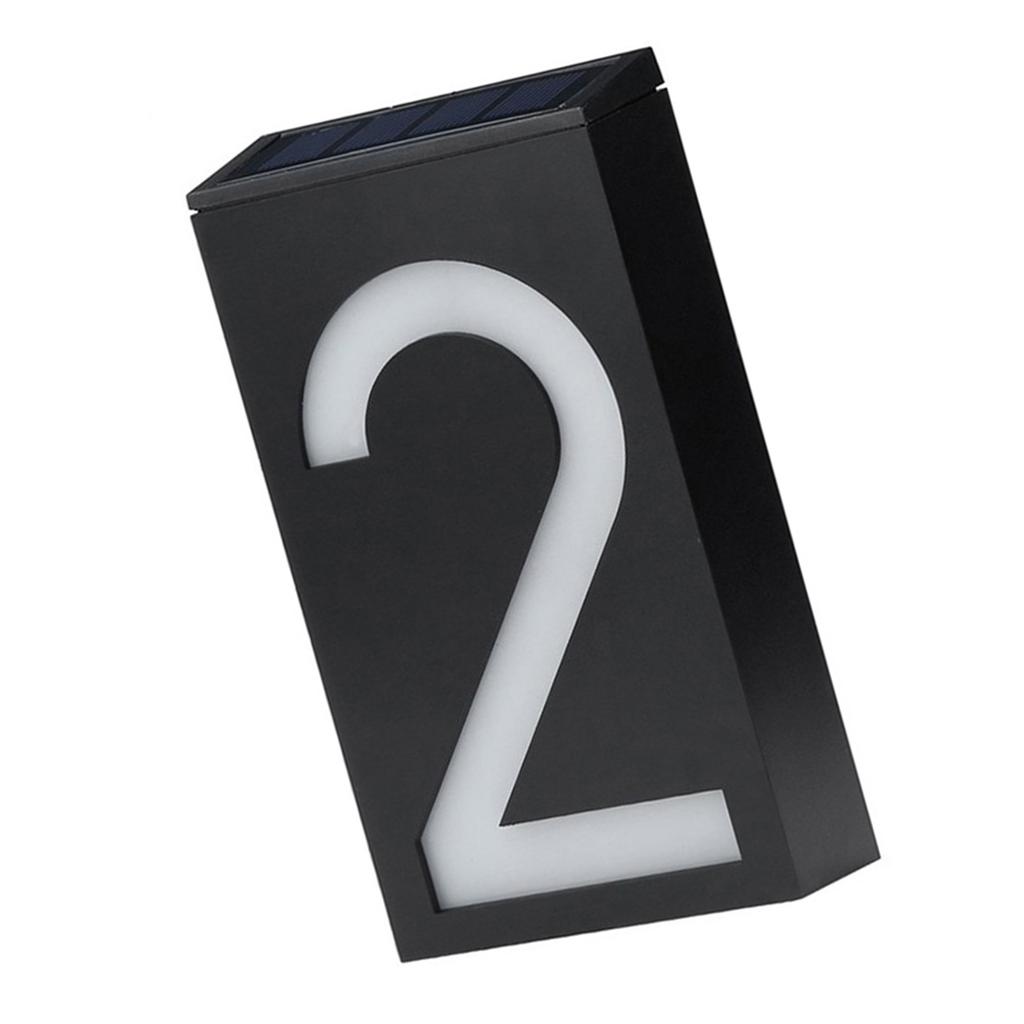 Solar House Number Solar Powered 1000mAh Rechargeable LED Illuminated Address Plaque