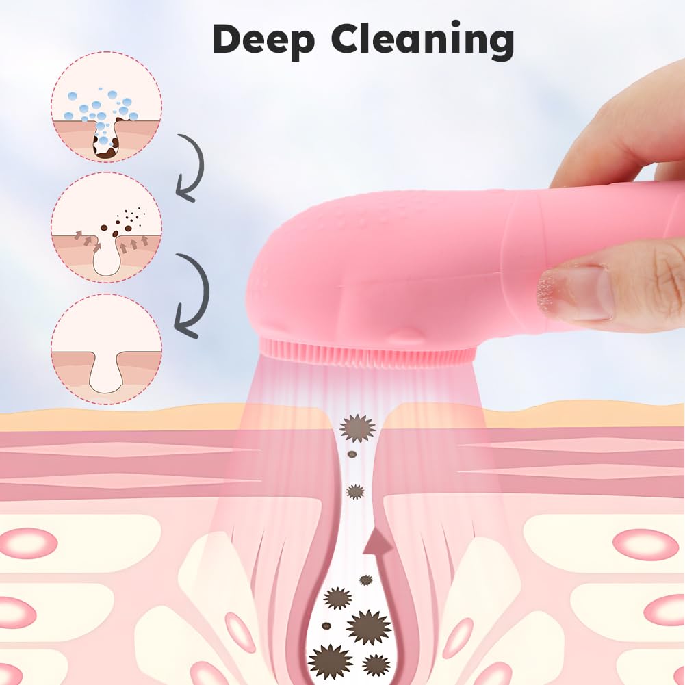 SHOmfrs Wireless Facial Cleansing Brush with Skin Analyzer 2 in 1 LED Technology Exfoliators & Massage Waterproof