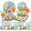 60 Pieces Paper Plates Cups Napkins Set Disposable Dinnerwares Accessories Party Cutlery for Birthdays and Gatherings