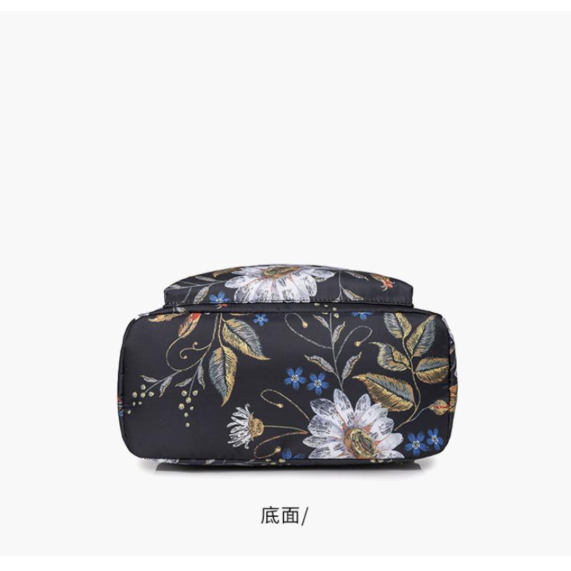 Fashion Sweet Cherry Butterfly Backpack Soft Nylon Fabric Women's Shoulder Bag Cute Versatile Teenager Girl School Bag Leisure Outdoor Travel Rucksack