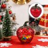 Kawaii Strawberry Glass Storage Jar Transparent Candy Container with Sealed Lid Cute Fruit Shaped Kitchen Canister Office Party