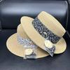 2026 Light Luxury Small Floral Beach Straw Hat Women's Summer Flat Top Straw Top Hat Showing Face Small Outdoor Sunscreen Visor