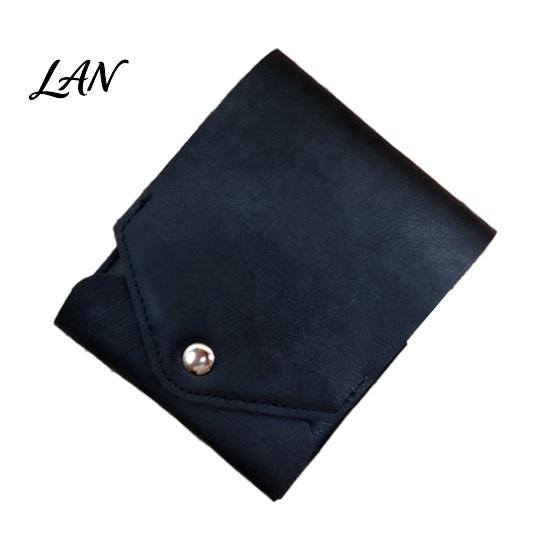 Jeans Pocket Wallet Slim Faux Leather Wallet, Retro Snap Button Bifold Durable Men Portable Card Holder for Women