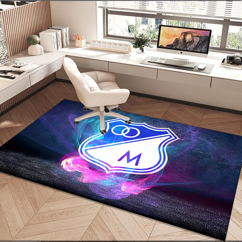 1PC rug Blue And White Shield Millonarios Carpet, Chair Rug,Area Rug for Office Bedroom living rooms bedroom, Doormat decor Christmas fan gifts