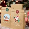 12Pcs Christmas Calendar Gift Bags Countdown Paper Bags For Holiday Party Gift Wrapping Christmas Eve Apple Packaging Bag