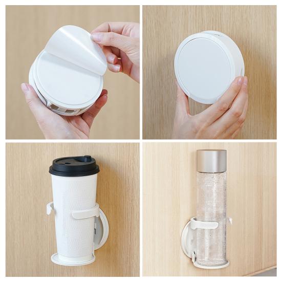 Foldable Cup Holder Portable Wall-Mounted Coffee Cup Holder Space-Saving Plastic Drink Holder for Water Cups Up to 83mm Multipurpose Storage Rack