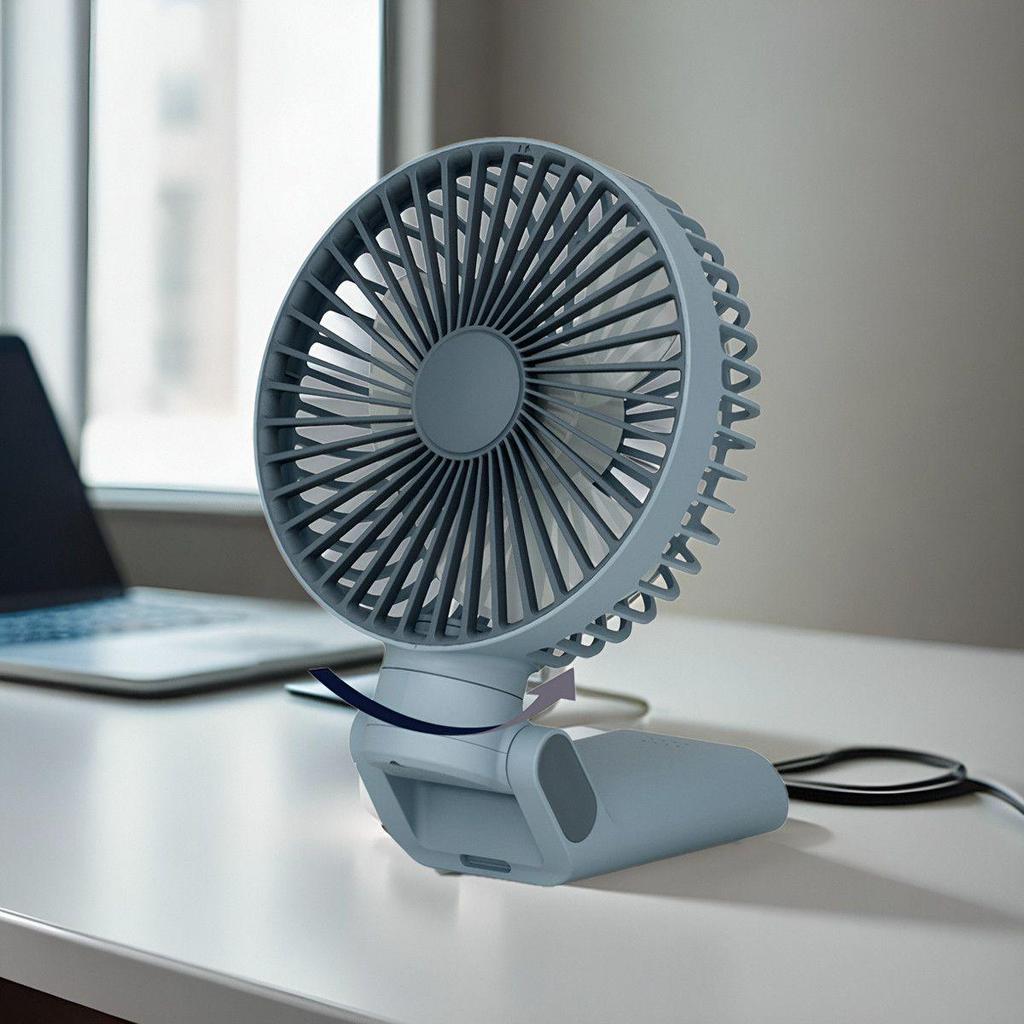 48-Hour Battery Silent Oscillating Portable Folding Fan with Magnetic Clip