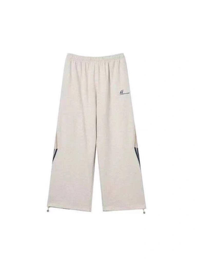 Women's Striped Wide-Leg Sweatpants - Autumn Design