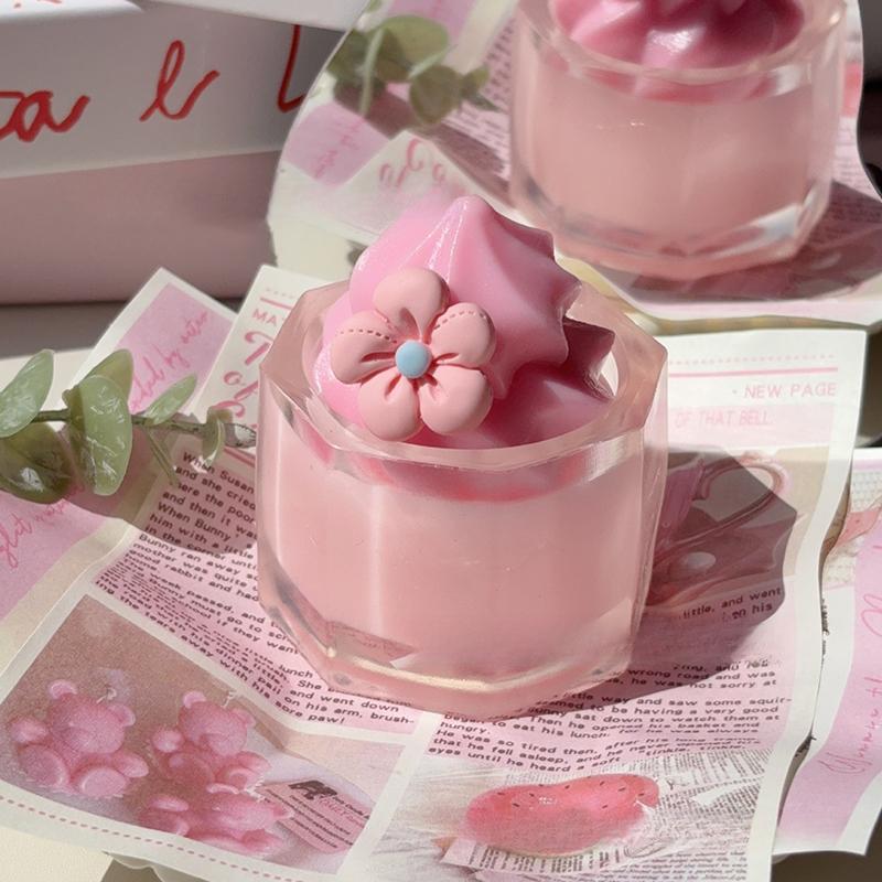 

1 Piece Strawberry Milk Shake Beverage Milk Tea Cup Soft TPR Kids Toy Imitation Dessert Wet Toys Girl Gift рожевий