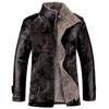 Fashionable Men Jacket Warm  Long Sleever Faux Leather Long Sleeve Men Coat Winter Jacket Cardigan