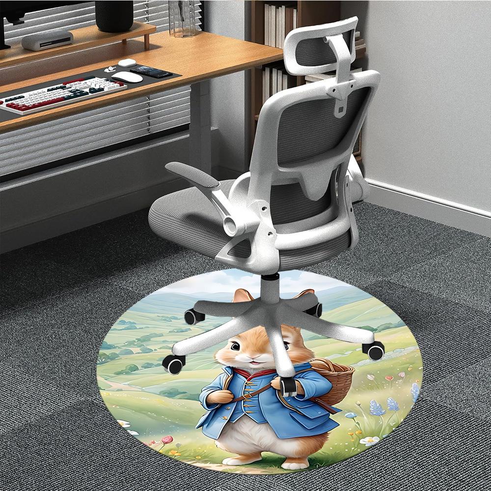 

1PC Peter Rabbit Office Round Area Rug, Indoor Mat Suitable For Office, Under Office Chairs Bedroom Living Room Home Decor DT1212069 80cm by 80cm