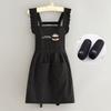 New Korean Style Pleats Trim Aprons Taslon Cross Back Dress Aprons Large Pockets Waterproof Painting Apron for Florist Shop