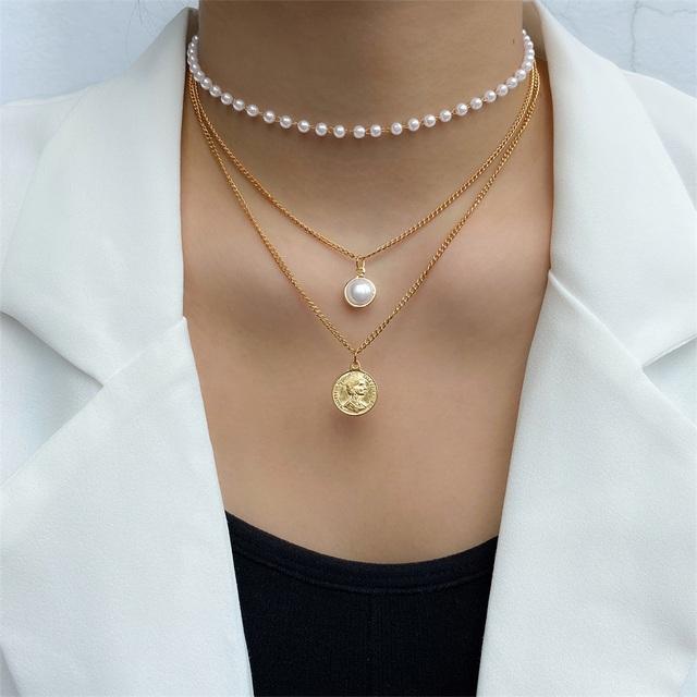 Vintage Gliederkette Herz Anhänger Halskette Damen Damenmode Perlenkette für Frau Schmuck Geschenk
