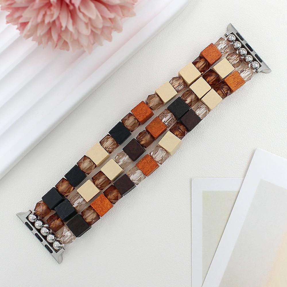 

Bracelet Watch Strap for Apple Watch Series 10 Ultra 9 8 7 SE 6 5 4 3 2 1 46mm 49mm 45mm 44mm 42mm Wood Resin Beads Wrist Band