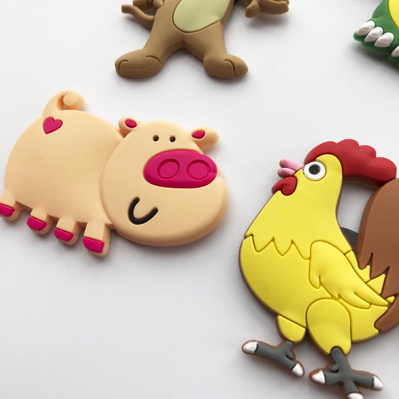 Moda drăguț din silicon Animal autocolant frigider PVC desene animate magnet frigorific copii puzzle cadou jucărie