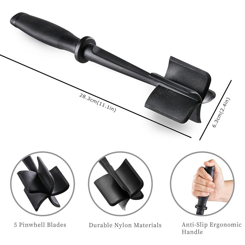 Meat Chopper Heat Resistant Masher Utensil For Hamburger Meat Non Stick Potato Masher Ground Beef Turkey Chopper Kitchen Gadgets