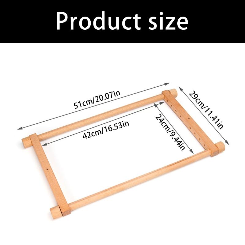 Mulfunctional Adjustable Wood Embroidery Frame Retangular Wooden Stitching Hoop for Needlework Stitching Sewing Craft